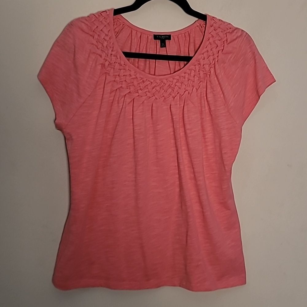 Talbots orange cotton top L Petite
